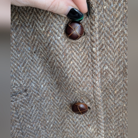 Patrick James Her Classic Collection Brown 100% Wool Tweed Blazer Vintage - Picture 3 of 8
